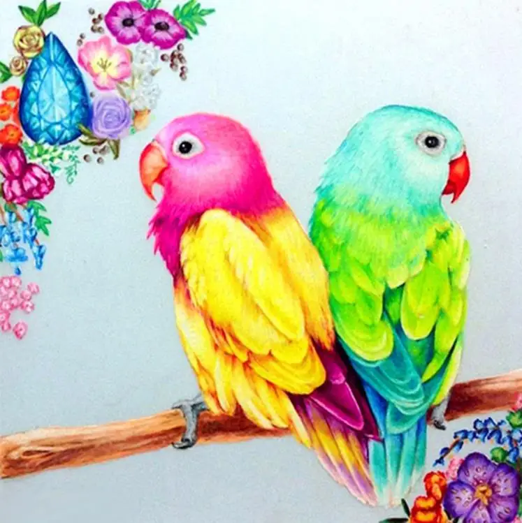 

5D DIY Diamond Painting Animal Parrots Full Round Diamond embroidery Cross stitch Diamond crystal Wall Painting