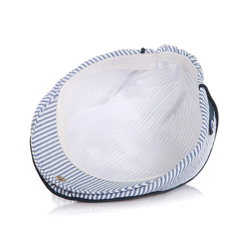 Детский берет хлопковая мягкая детская шапка полосатый на весну и осень для