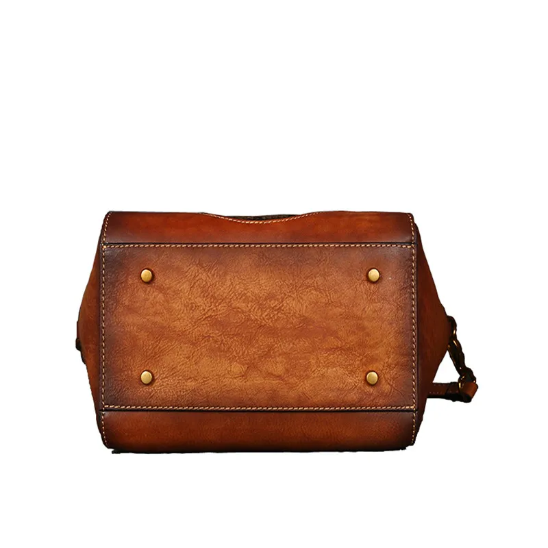 Модная коричневая серая красная женская сумочка Nesitu из натуральной дубленой