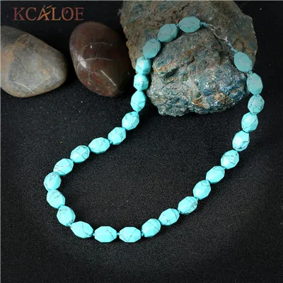 Turquoise Женское Ожерелье Из Зелёной Яшмы Качественные Натуральные Камни Ювелирные Изделия Модные Украшения Бусы На Шею - Окраска металла: Turquoise