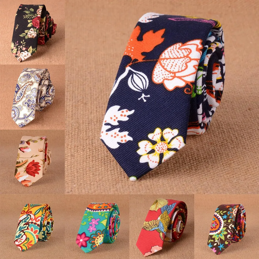 Новый стиль неформальный цветочный галстук фиолетового и розового цвета из 100%