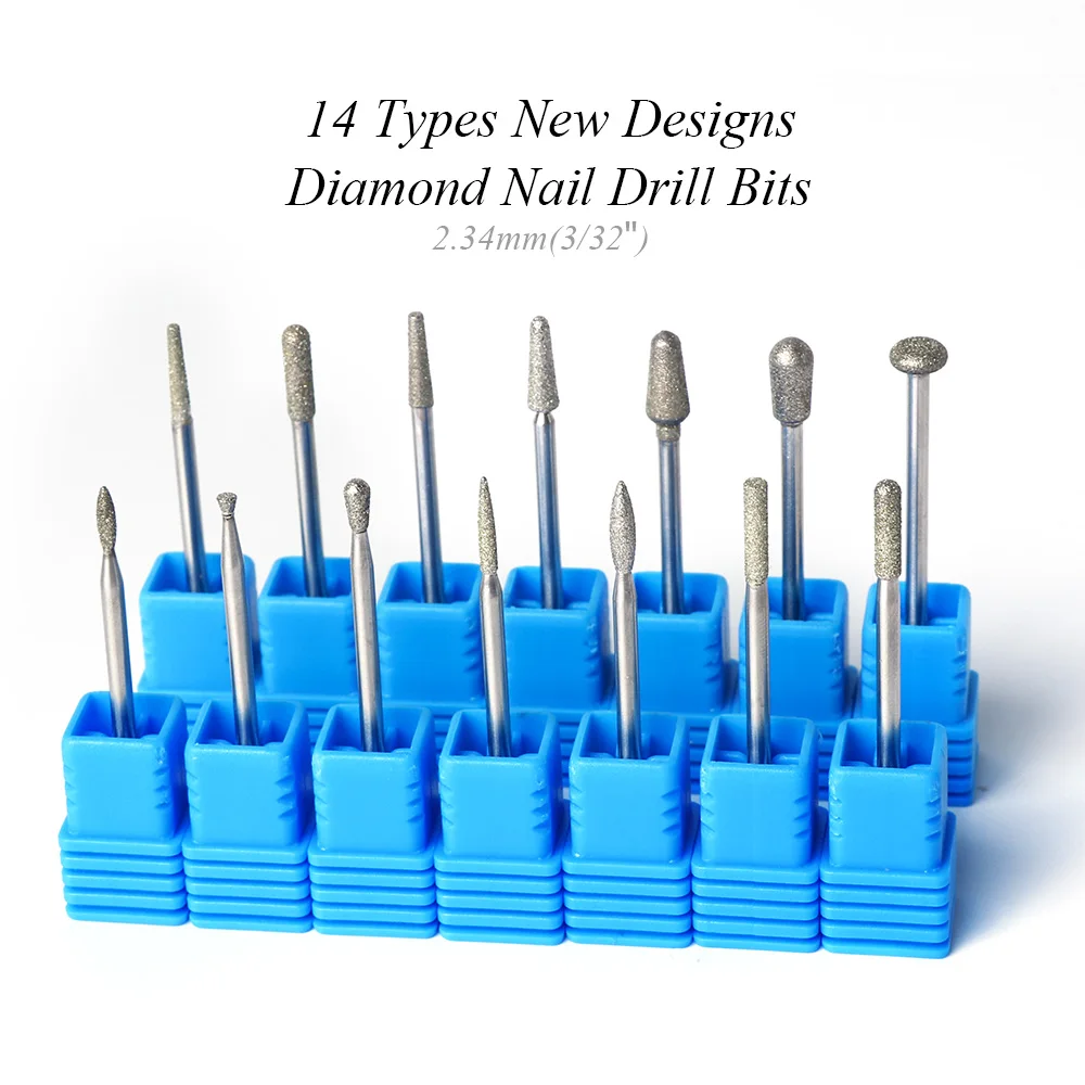 14 шт./лот электрические сверла для дизайна ногтей алмазные фрезерные напильники