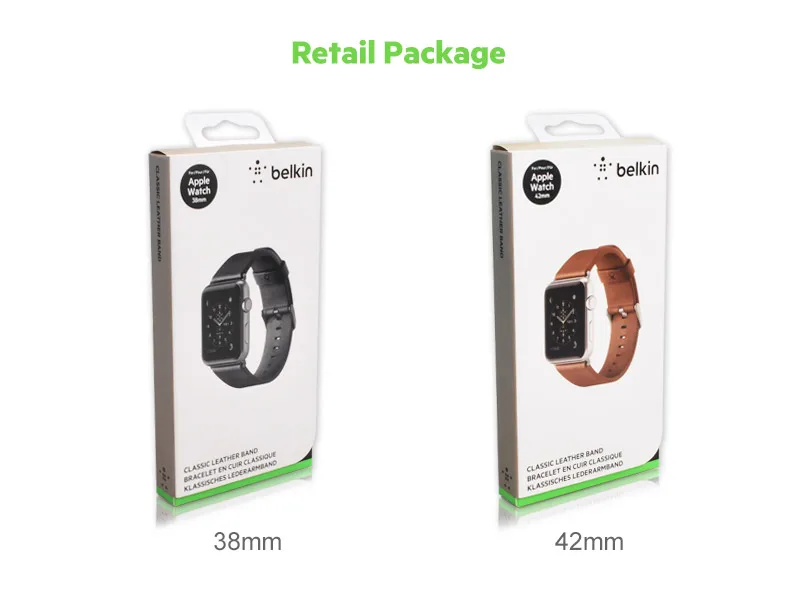 Belkin Оригинал Премиум классический итальянский кожаный ремешок для Apple Watch 38 мм с