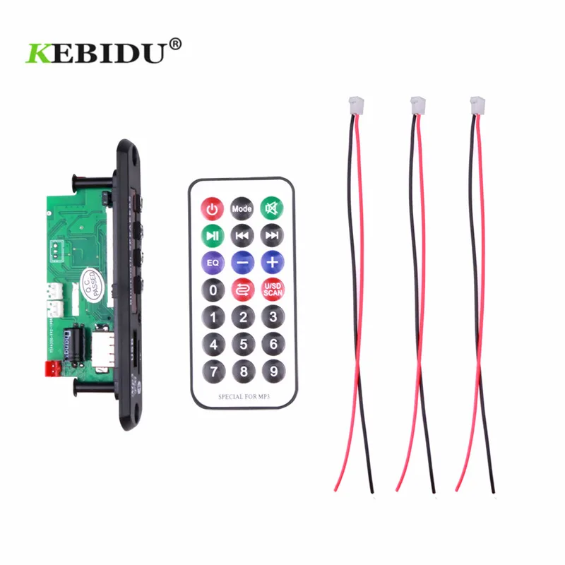 KEBIDU 5V 12V со системой Хендс-фри и Bluetooth MP3 плеер декодер доска автомобильный FM радио