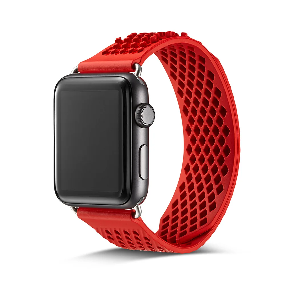Силиконовый спортивный ремешок для Apple Watch 5 4 3 40 мм/44 мм iwatch series 5 4 3 2 1 42 мм 38 мм Плетеный резиновый ремешок браслет на запястье