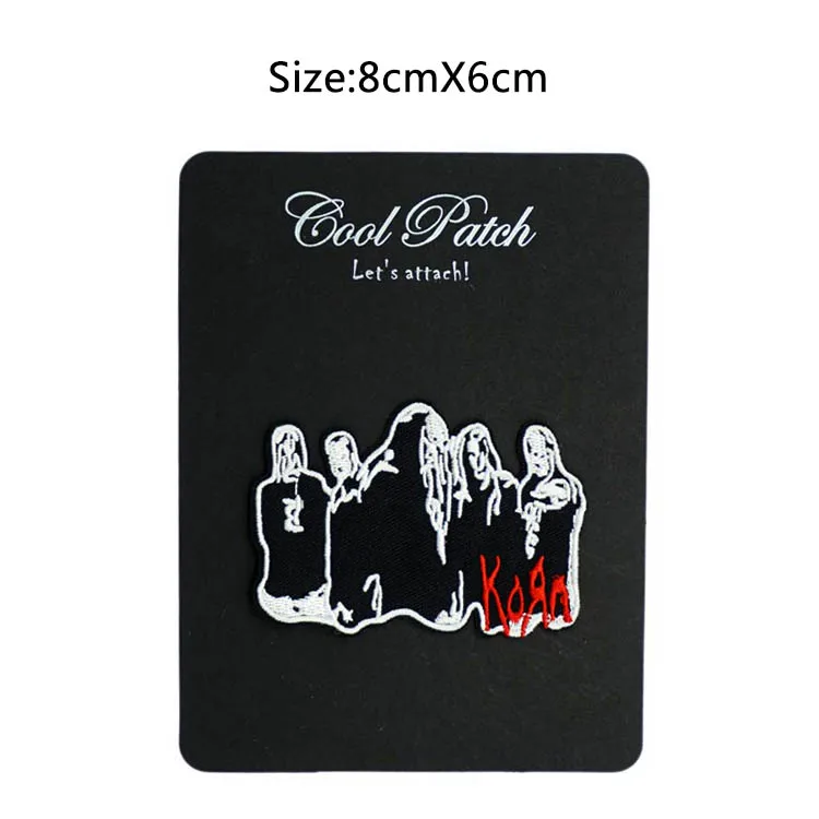 Модная вышитая железная наклейка Korn для одежды нашивка рок группы эмблема