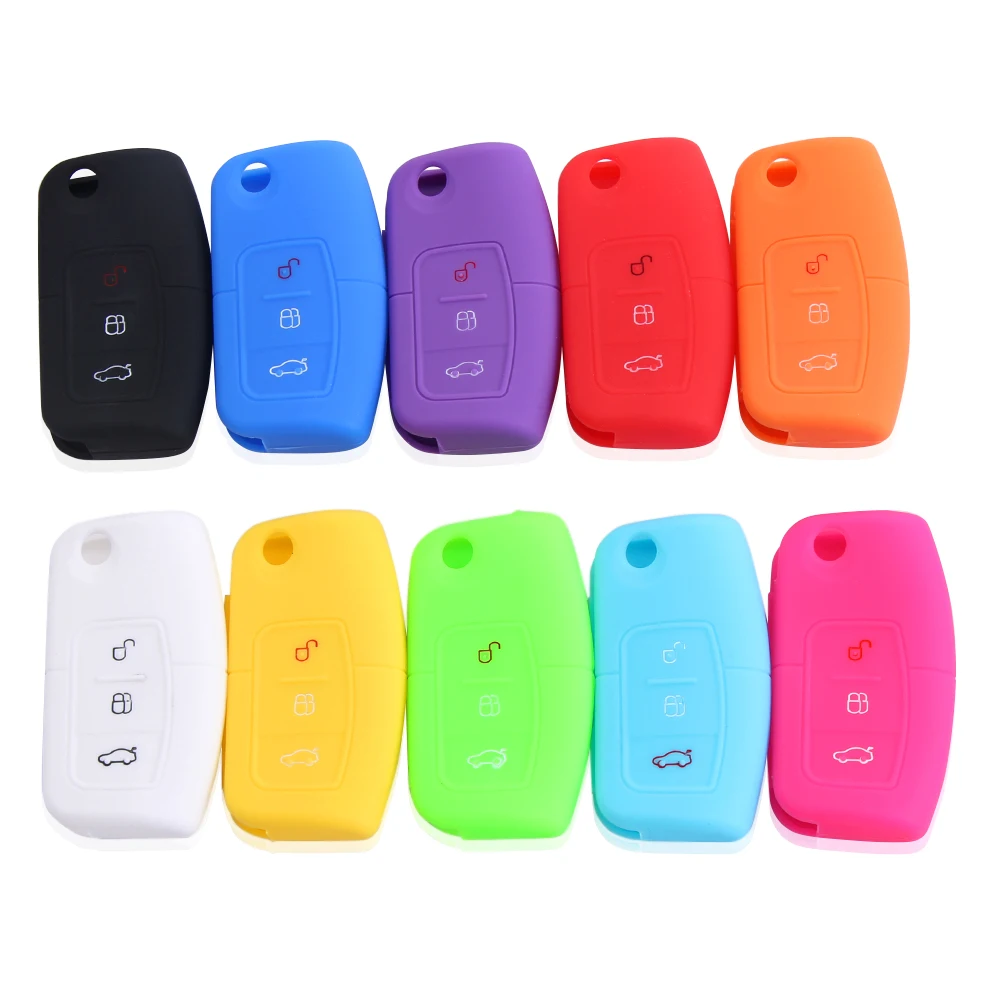 Силиконовый чехол для автомобильного ключа брелок ключей Ford Focus 2 3 Kuga Ecosport Fiesta Mondeo