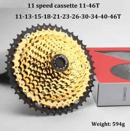 RACEWORK 11-42 11-46; 11-50 т 11-52T 10/11/12 Скорость горы mtb велосипед Кассетный Маховик совместимый для sram shimano - Цвет: 11s 11-46T gold