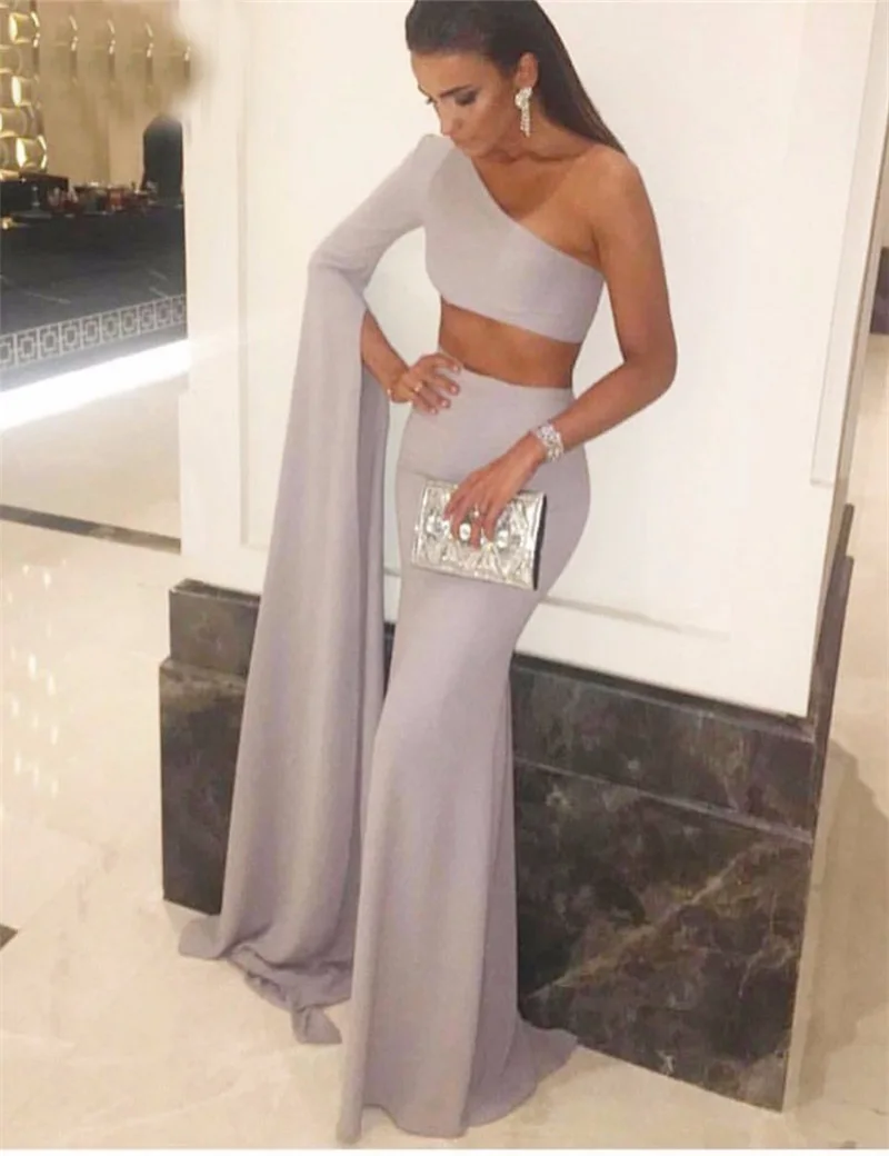 Vestido de festa Longo сексуальное платье русалки на одно плечо для выпускного вечера es 2017