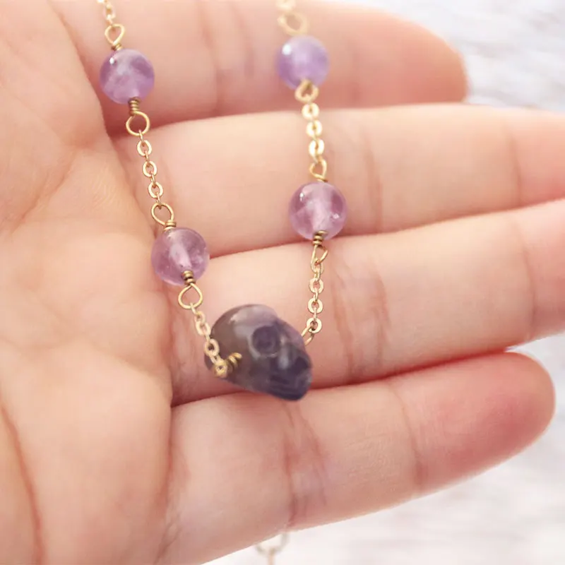 Подарок для нее-сделай сам простые фиолетовые бусины Подвески Браслеты пар