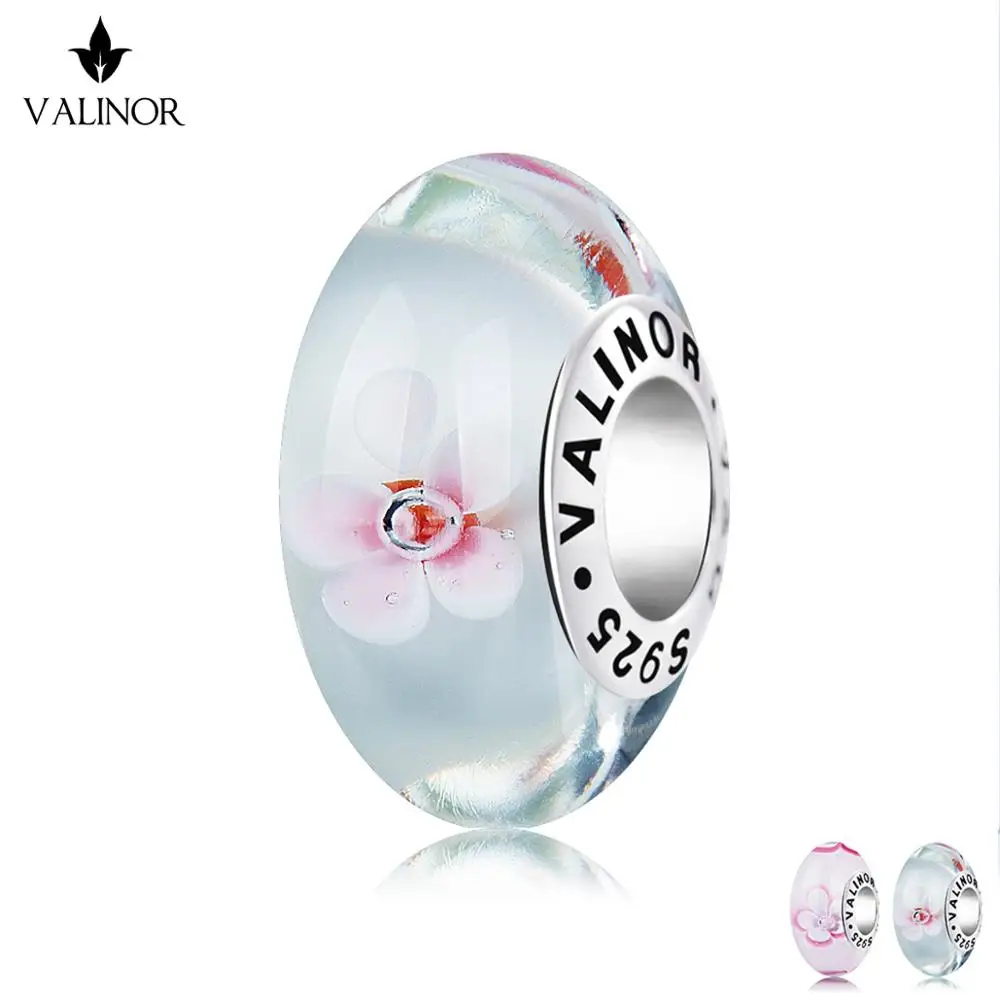 Видео! Женский серебряный браслет с цветком вишни|charm 925 sterling|charm sterling silver925 charms |