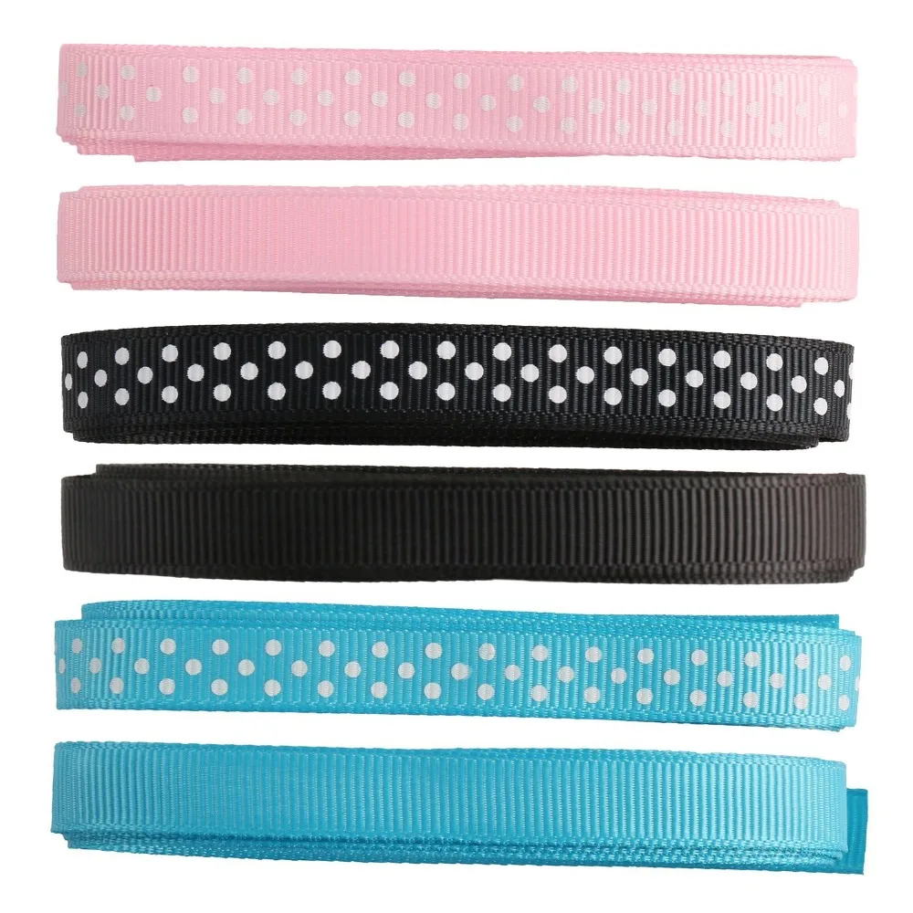 Laribbons Boutique 3/8 inch (9mm) Wide Grosgrain Ribbon Solid Color and Polka Dot Assorted 1 Yard * 24 | Дом и сад
