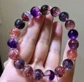 Подлинная натуральная супер семь Lepidocrocite кварц 11 мм Женский Мужской Браслет сертификат круглые бусины Кристалл AAAAAA