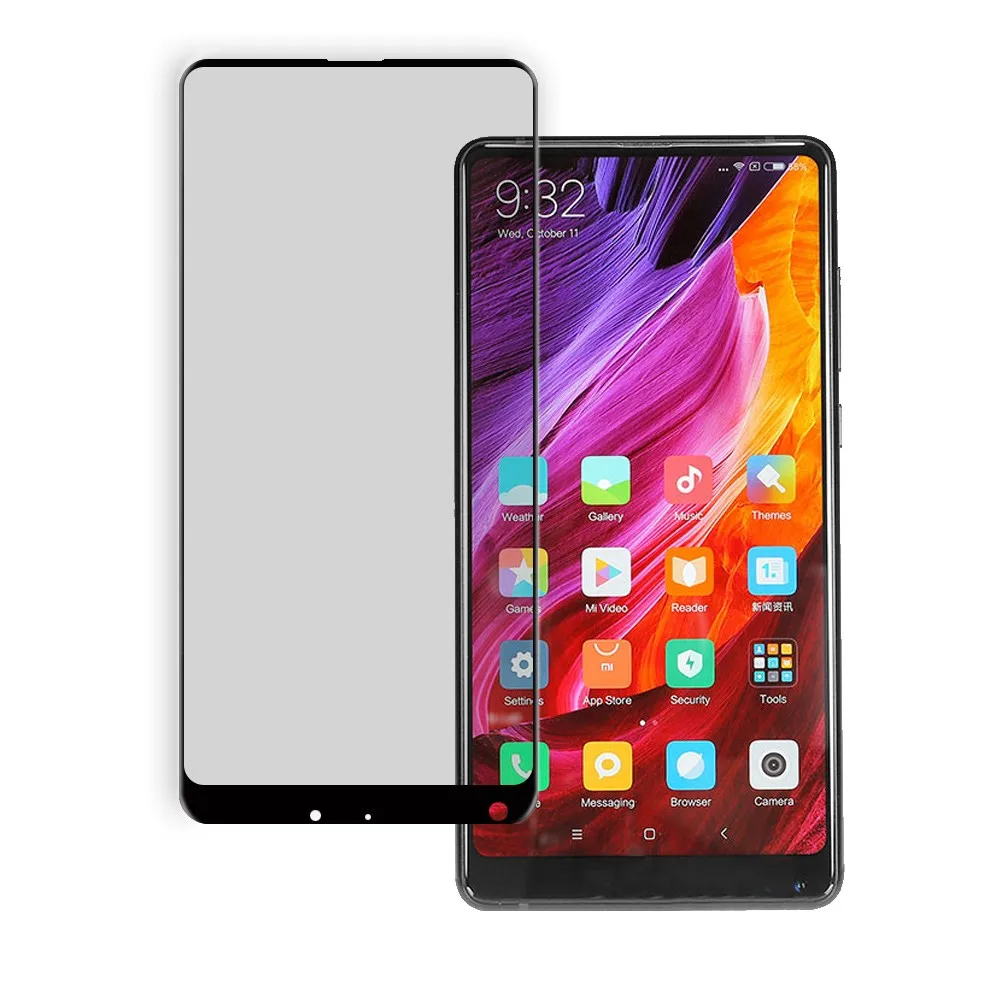 Закаленное стекло для Xiaomi Mi Mix 2 кристалл полный клей черный | Мобильные телефоны и