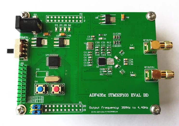 

RF signal source ADF4350 ADF4351+STM32F103 control Broadband STM32 microcontroller