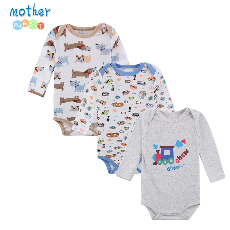 Mother Nest/Новое поступление 3 шт./лот боди для маленьких мальчиков хлопковая одежда