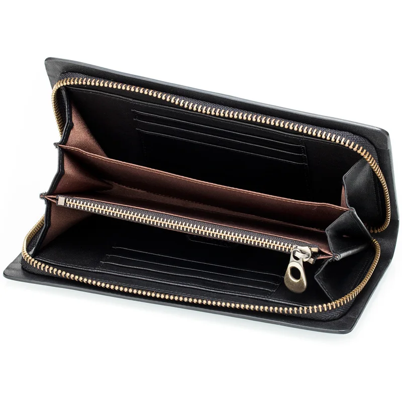 LOEIL Men's wallet leather long clutch bag fashion vintage zipper | Багаж и сумки