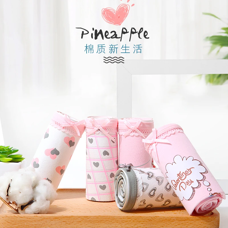 5 шт. женские трусики хлопковые трусы цветное нижнее белье с принтом для девочек