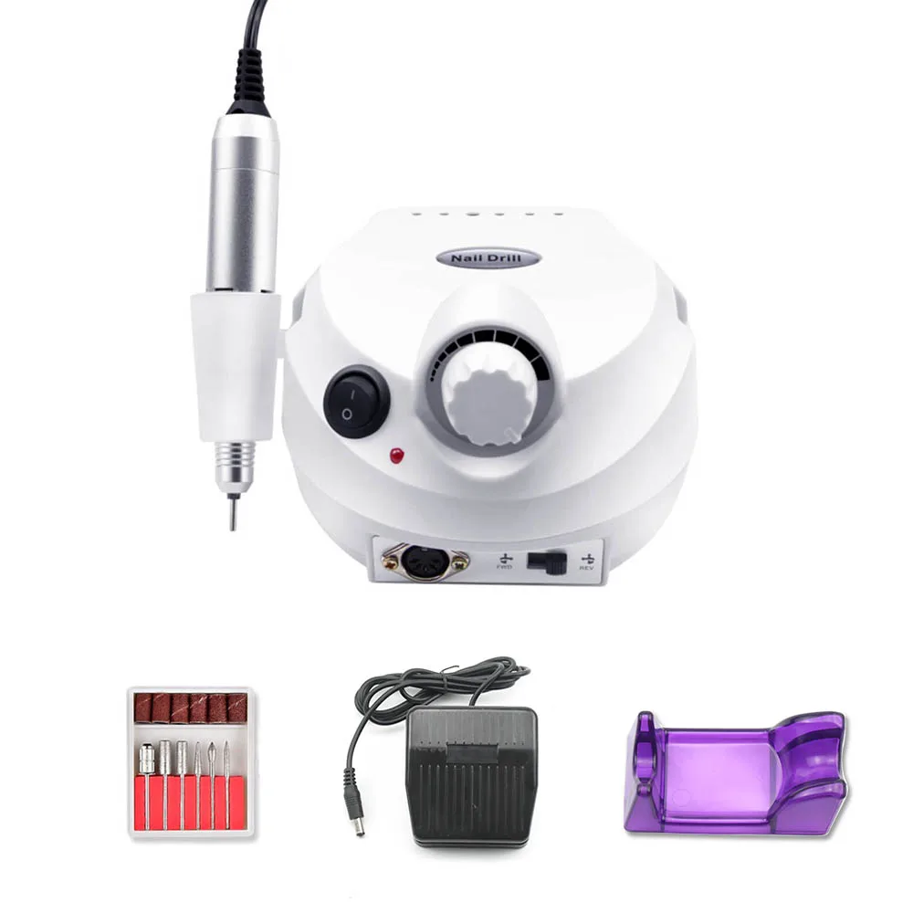 White 20W 35000RPM 35000 об/мин профессиональная дрель для ногтей, аппарат для маникюра, педикюра, Электрический напильник, дрель для ногтей, инструмент для полировки - Цвет: White 20W 35000RPM