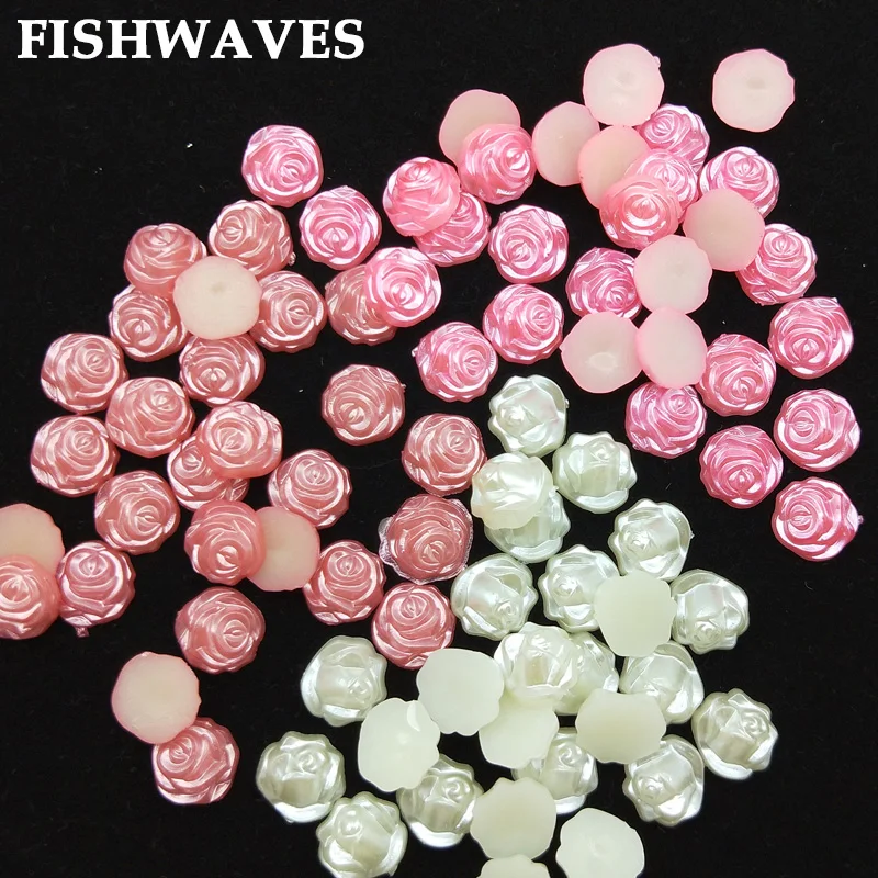 Бисер FISHWAVE из искусственного жемчуга плоская спина кабошон 12 мм 100