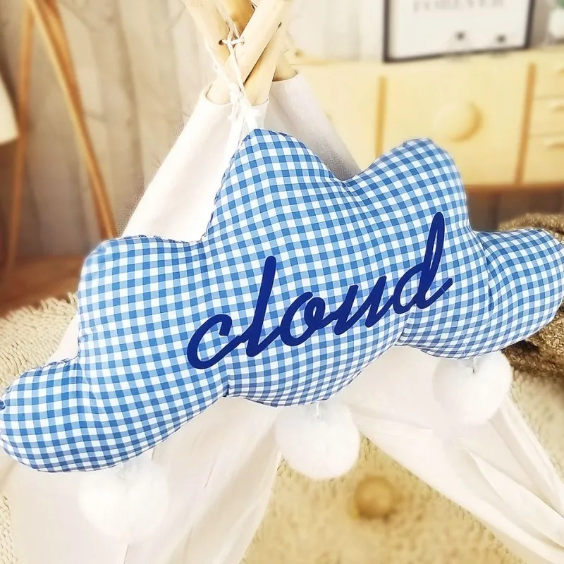 blue cloud Скандинавский стиль облака Плюшевые игрушки Мягкая плюшевая подушка, для спокойного детского сна кукла, детская комната украшения подушки, подарок на день рождения игрушка - Цвет: blue cloud