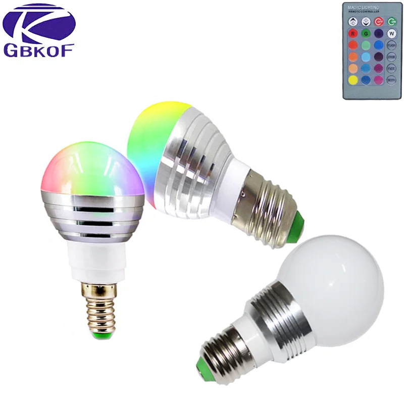 1 шт. 5 Вт 7 RGB декоративный светодиодный светильник E27 E14 AC 110 в 120 220 В с 24 клавишами