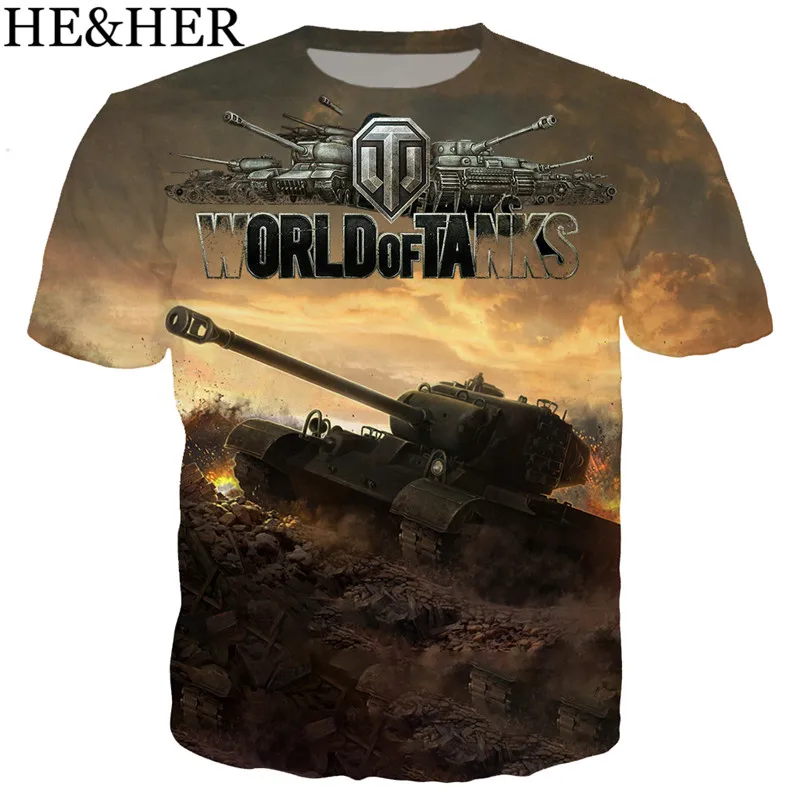 Новая популярная Футболка с принтом игры World Of Tanks для мужчин/женщин, футболки с 3D принтом, футболка с коротким рукавом в стиле Харадзюку, забавный рисунок из мультфильма