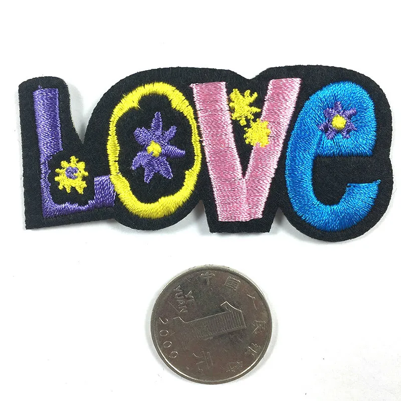 1pc Hot Love And Peace Girls Children Sequin Fabric Patches For Tshirt Hat Backpack Clothing Sewing High Quality Patch | Дом и сад