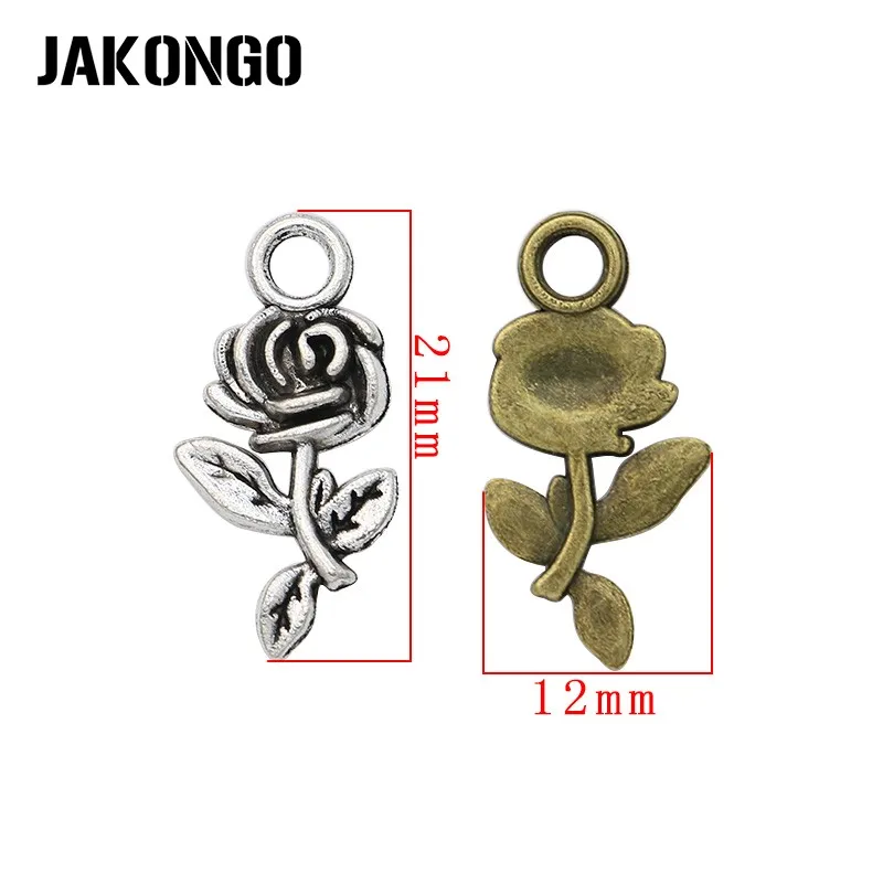 JAKONGO античный посеребренный цветочный кулон Подвеска для изготовления ювелирных