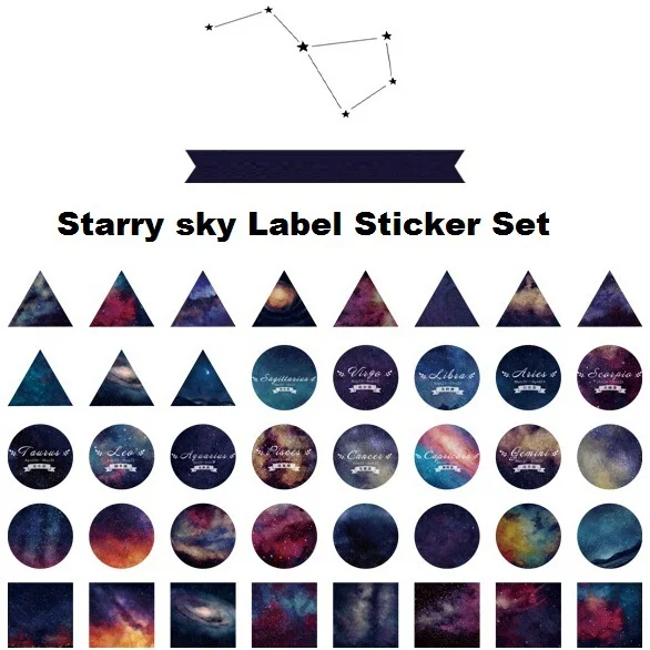 40 шт./лот новый японский набор стикеров для наклеек на этикетках Romatic Starry