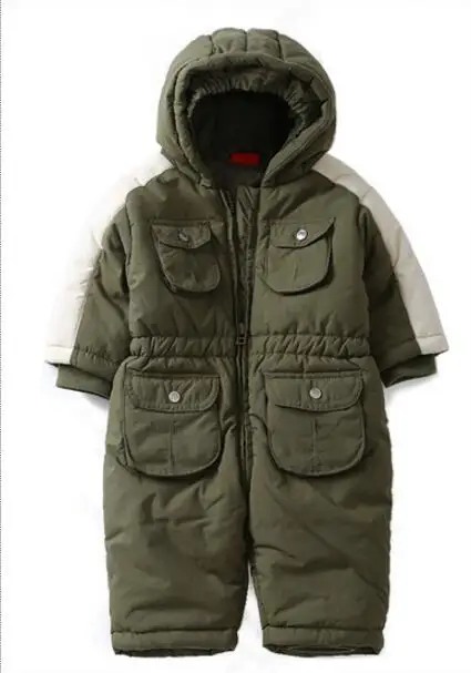2016 осенне-зимние детские комбинезоны утепленный хлопковый комбинезон для