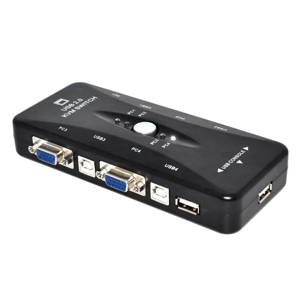 4-портовый концентратор USB 2 0 KVM VGA/SVGA адаптер для подключения клавиатуры и мыши