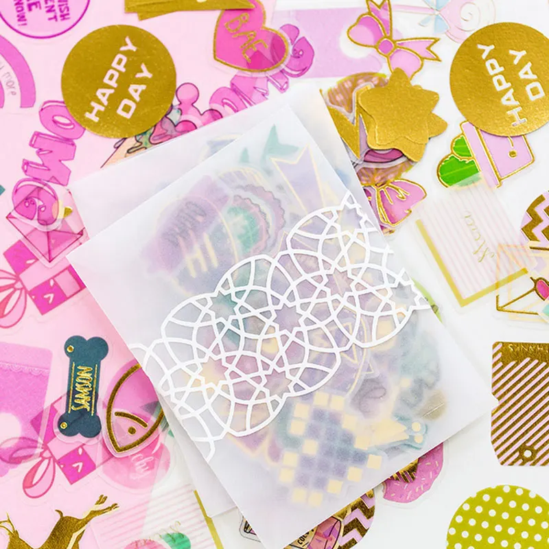 100 шт./пакет фантазия горячего тиснения серии наклейки украшения DIY ablum дневник в