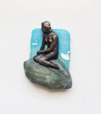 Статуя русалки в Копенгагене Дания 3D магниты на холодильник туристические