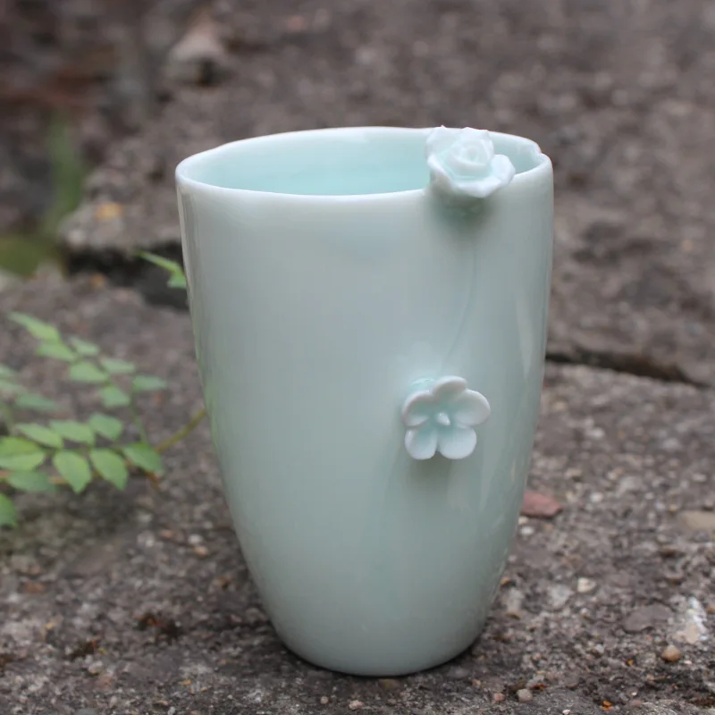 Рельефная 3D чашка с цветами креативные кружки для творчества воды молока кофе