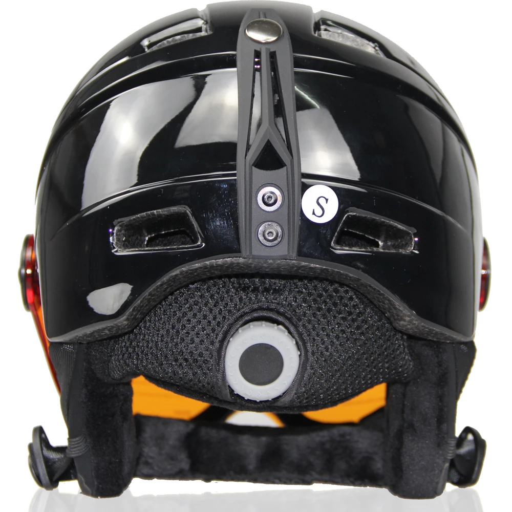 Фирменный Черный лыжный шлем с очками для мужчин/женщин/детей зимняя теплая