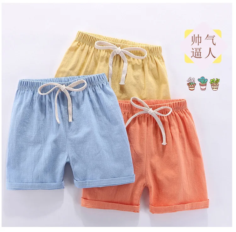 Chaofan/новые детские хлопковые льняные летние простые повседневные штаны для