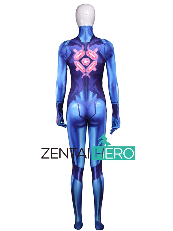 Горячая распродажа костюмов с 3D принтом Samus Aran Zero костюмы зентай костюм для