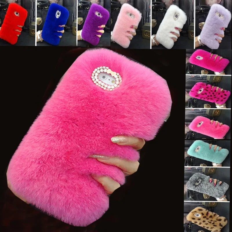 Кролик волос чехол для Meizu M5s зима пушистый кролик ворсинки меха меховые плюшевые