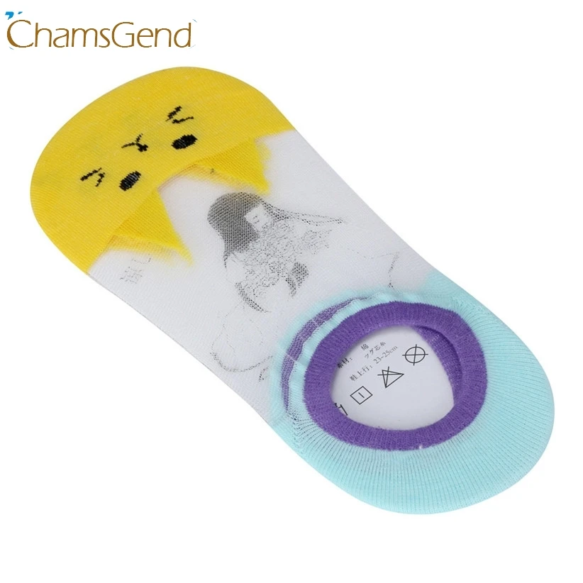 Chamsgend Sock Newly Design Women Girls Cute Cat Face Printed Invisible Low Cut Ankle Socks DropShipping #0725 | Женская одежда