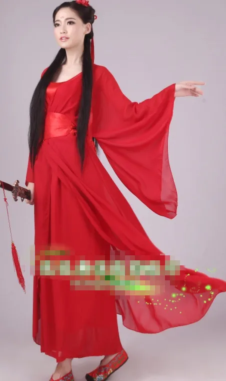 Для женщин kong fu косплей костюм феи Hanfu одежда китайское традиционное древнее платье танцевальная сценическая Ткань Классический nv белый костюм