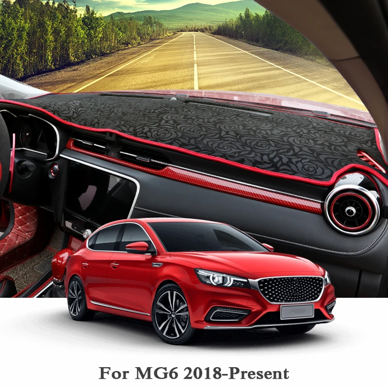 Dashboard защитный коврик подушка тени Photophobism площадку с рисунком розы ковер для MG6 LHD кремнезема гелевый коврик автомобильные аксессуары