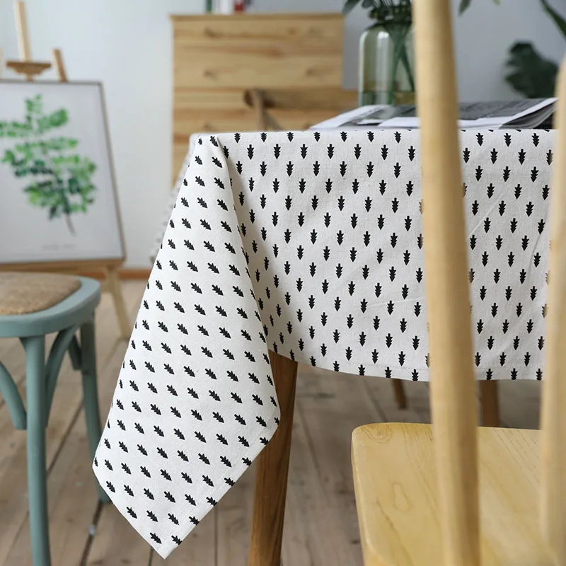 Льняная скатерть с принтом в клетку Северном скандинавском стиле для стола Toalha De