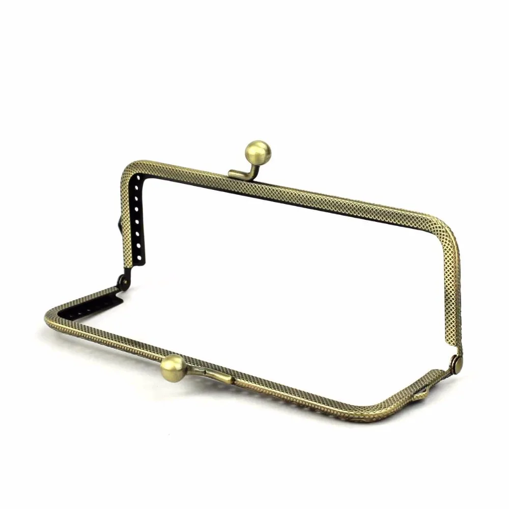 5 pcs/lot 15cm Antique bronze Square Metal purse frame Carved kiss clasp bag accessory