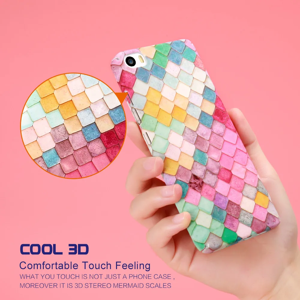 DOEES телефон чехол Shell для Xiaomi 6 Mi6 случае 3D Русалка чешуя светящиеся защитный