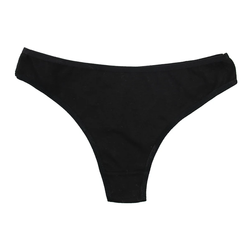 5 шт./компл. женские стринги сексуальные G однотонные черные хлопковые трусики M L