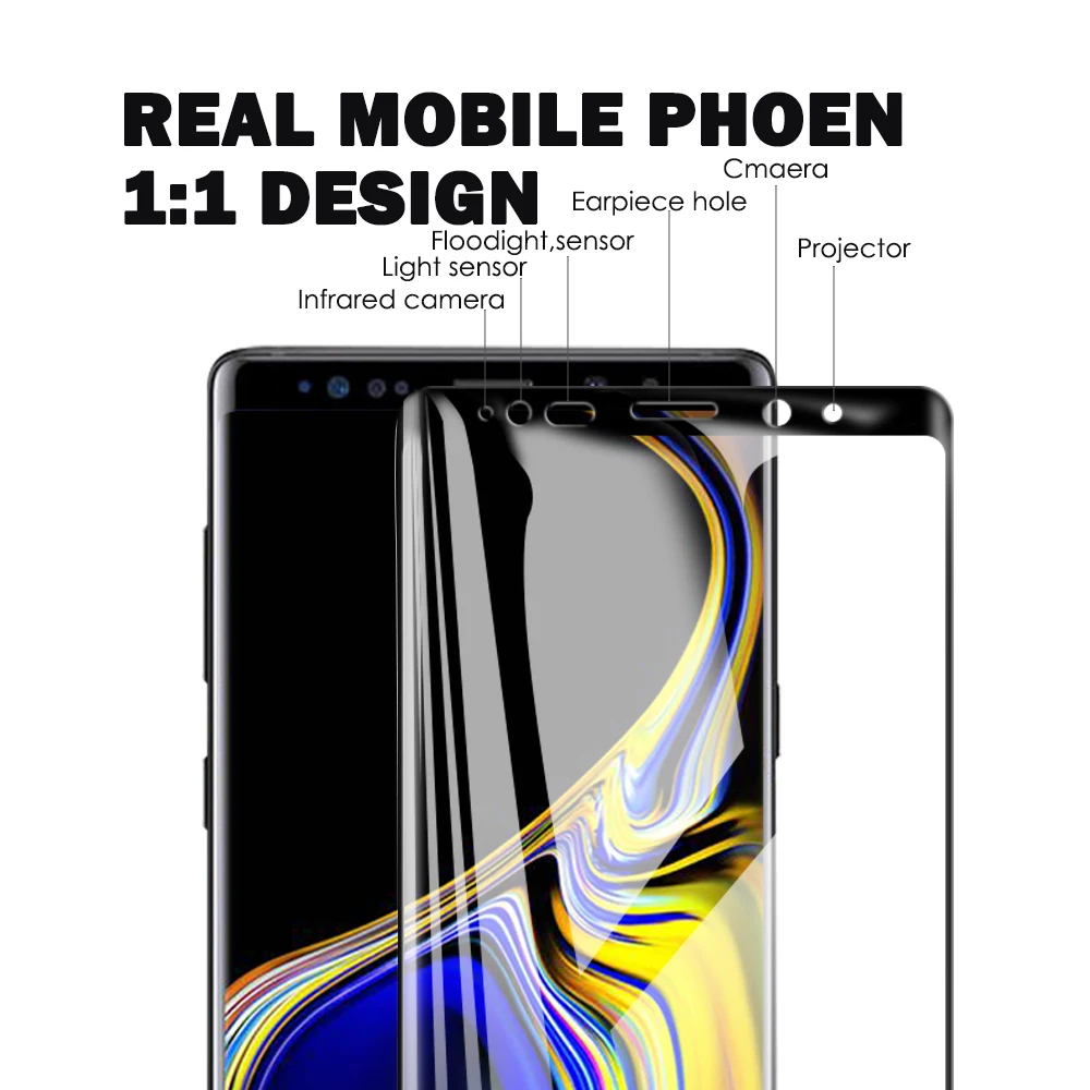 Примечание 9 закаленное стекло с чехлом для телефона протектор экрана samsung Galaxy Note