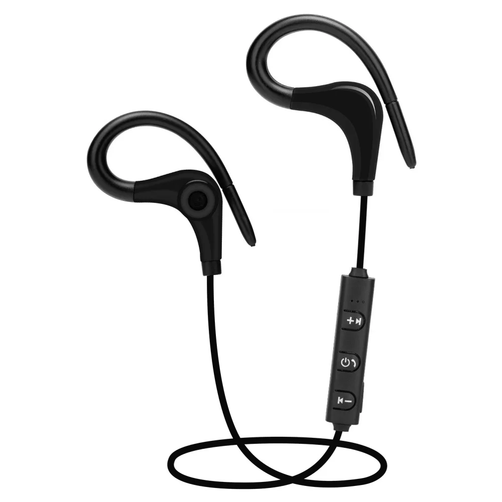 Черный Bluetooth наушники спортивные для бега басы Беспроводные наушники гарнитура для телефонов Xiaomi iPhone samsung IOS Android телефон - Цвет: Черный