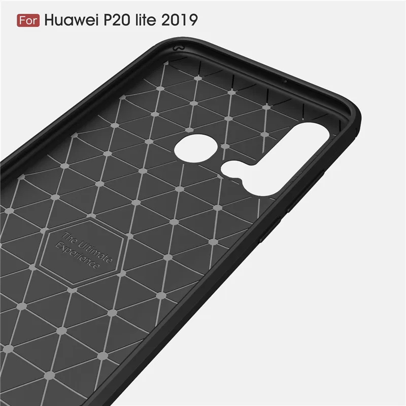 Силиконовые чехлы для huawei P20 Lite 2019 Чехол протектор из углеродного волокна Мягкий
