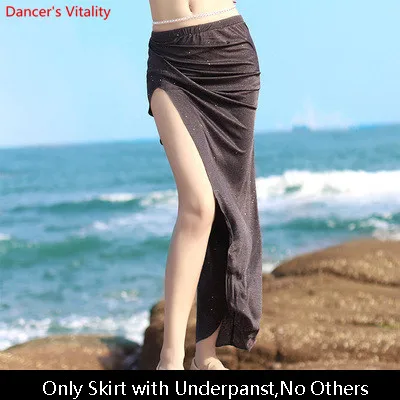 Only Skirt as Photo Одежда для танца живота новая летняя хлопковая тренировочная одежда с блокировкой цветов верхняя юбка индийский Восточный танец перфорированный комплект - Цвет: Only Skirt as Photo